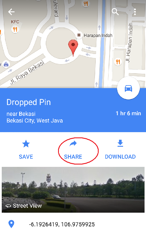 cara share lokasi di google map